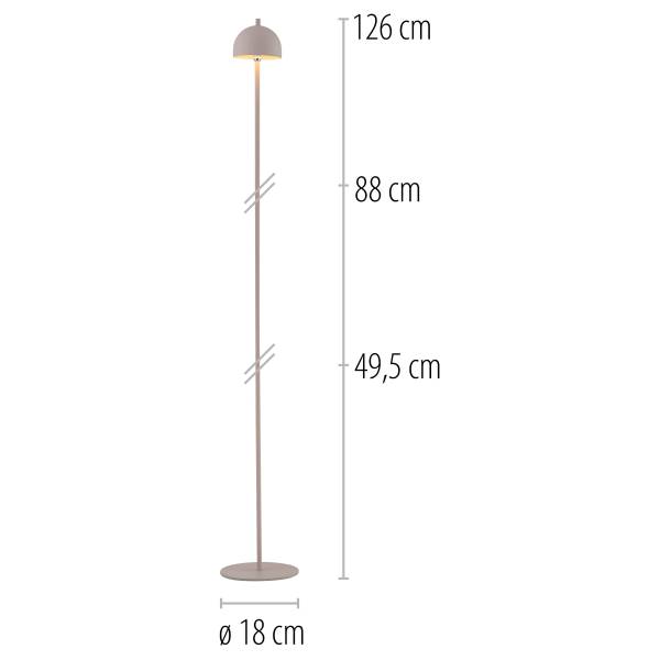 LED-Stehleuchte Bellis - ABS / Aluminium - 1-flammig - Beige
