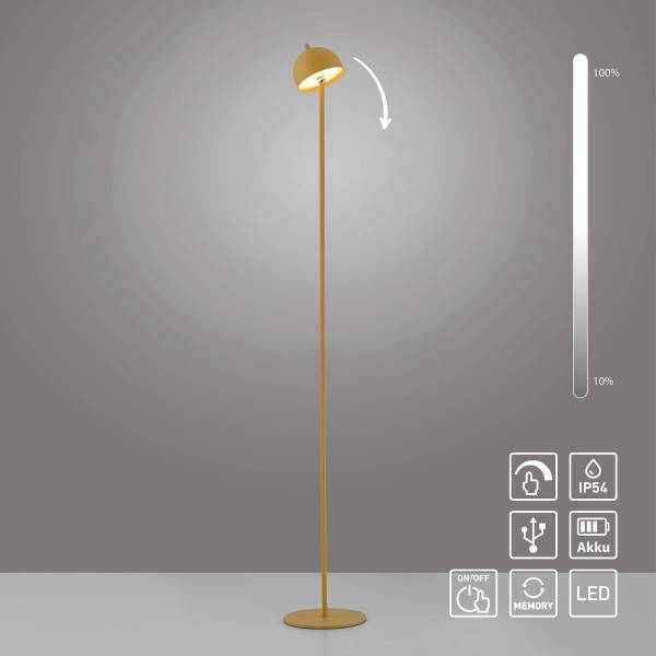 LED-Stehleuchte Bellis - ABS / Aluminium - 1-flammig - Gelb