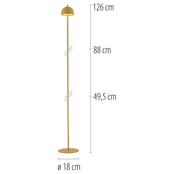 LED-Stehleuchte Bellis - ABS / Aluminium - 1-flammig - Gelb