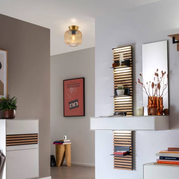 LED-Deckenleuchte Nami - Farbglas / Eisen - 1-flammig
