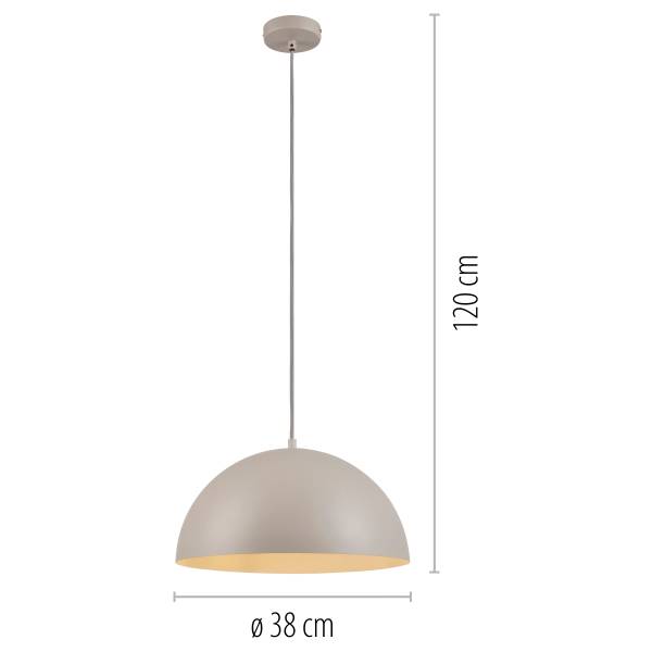 Pendelleuchte Ali - Eisen - 1-flammig - Beige