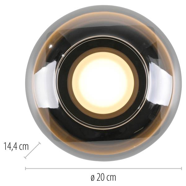 LED-Deckenleuchte Sia - Rauchglas / Eisen - 1-flammig