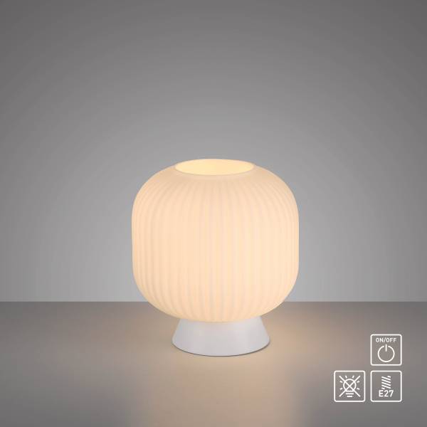 Tischleuchte Nami - Milchglas / Eisen - 1-flammig
