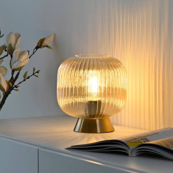 LED-Tischleuchte Nami - Farbglas / Eisen - 1-flammig