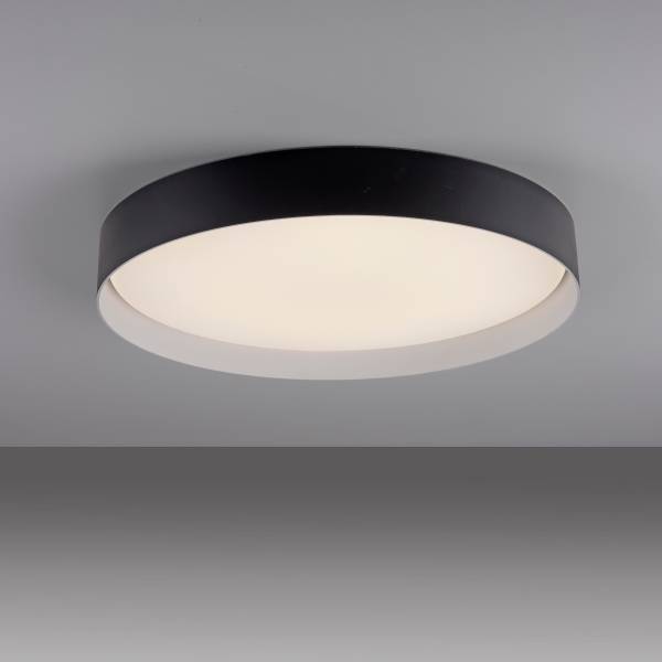 LED-Deckenleuchte Tavoli - Acrylglas / Eisen - 1-flammig - Schwarz - Durchmesser: 49 cm
