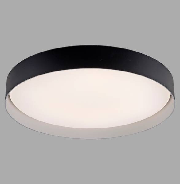 LED-Deckenleuchte Tavoli - Acrylglas / Eisen - 1-flammig - Schwarz - Durchmesser: 49 cm