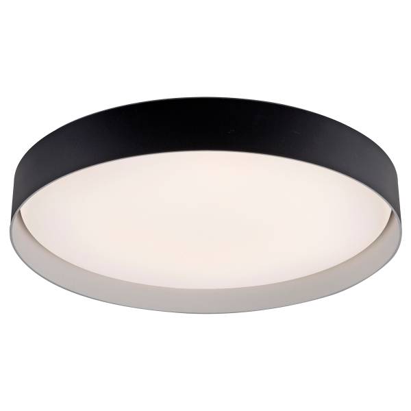 LED-Deckenleuchte Tavoli - Acrylglas / Eisen - 1-flammig - Schwarz - Durchmesser: 49 cm
