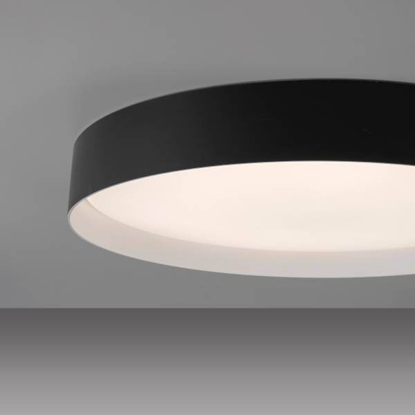 LED-Deckenleuchte Tavoli - Acrylglas / Eisen - 1-flammig - Schwarz - Durchmesser: 49 cm