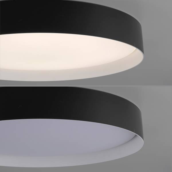 LED-Deckenleuchte Tavoli - Acrylglas / Eisen - 1-flammig - Schwarz - Durchmesser: 49 cm