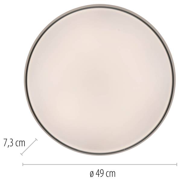 LED-Deckenleuchte Tavoli - Acrylglas / Eisen - 1-flammig - Schwarz - Durchmesser: 49 cm