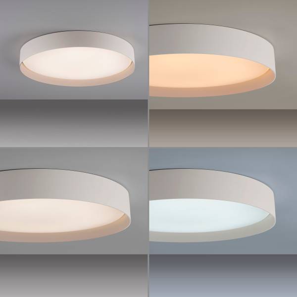 LED-Deckenleuchte Tavoli - Acrylglas / Eisen - 1-flammig - Beige - Durchmesser: 49 cm