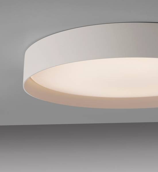LED-Deckenleuchte Tavoli - Acrylglas / Eisen - 1-flammig - Beige - Durchmesser: 49 cm