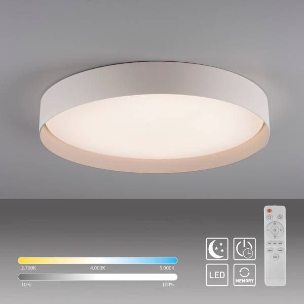 LED-Deckenleuchte Tavoli - Acrylglas / Eisen - 1-flammig - Beige - Durchmesser: 49 cm