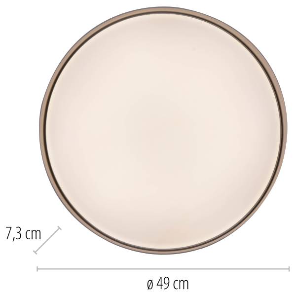 LED-Deckenleuchte Tavoli - Acrylglas / Eisen - 1-flammig - Beige - Durchmesser: 49 cm