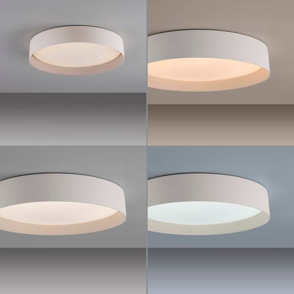 LED-Deckenleuchte Tavoli - Acrylglas / Eisen - 1-flammig - Beige - Durchmesser: 39 cm
