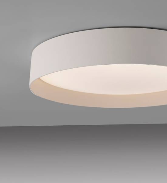 LED-Deckenleuchte Tavoli - Acrylglas / Eisen - 1-flammig - Beige - Durchmesser: 39 cm