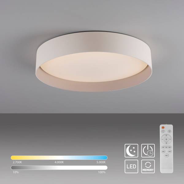 LED-Deckenleuchte Tavoli - Acrylglas / Eisen - 1-flammig - Beige - Durchmesser: 39 cm