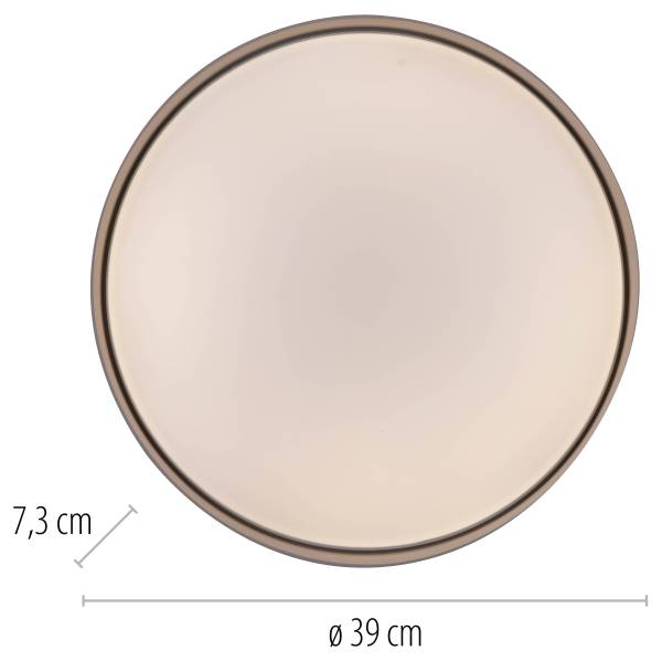 LED-Deckenleuchte Tavoli - Acrylglas / Eisen - 1-flammig - Beige - Durchmesser: 39 cm