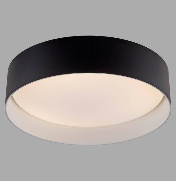 LED-Deckenleuchte Tavoli - Acrylglas / Eisen - 1-flammig - Schwarz - Durchmesser: 29 cm