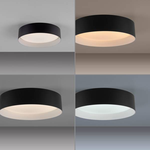 LED-Deckenleuchte Tavoli - Acrylglas / Eisen - 1-flammig - Schwarz - Durchmesser: 29 cm