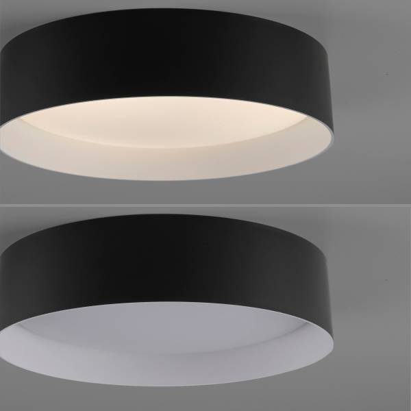 LED-Deckenleuchte Tavoli - Acrylglas / Eisen - 1-flammig - Schwarz - Durchmesser: 29 cm