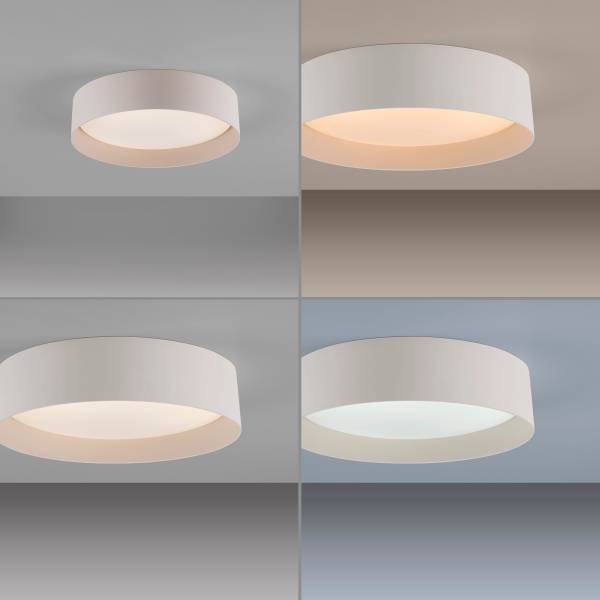 LED-Deckenleuchte Tavoli - Acrylglas / Eisen - 1-flammig - Beige - Durchmesser: 29 cm