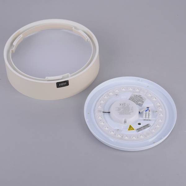 LED-Deckenleuchte Tavoli - Acrylglas / Eisen - 1-flammig - Beige - Durchmesser: 29 cm