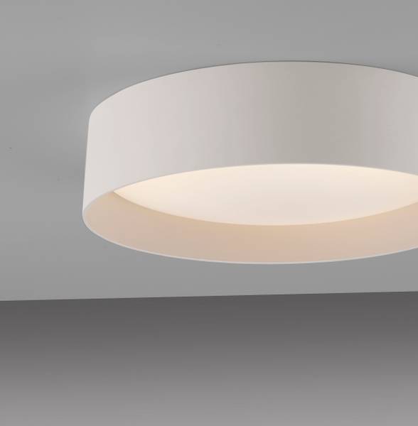LED-Deckenleuchte Tavoli - Acrylglas / Eisen - 1-flammig - Beige - Durchmesser: 29 cm