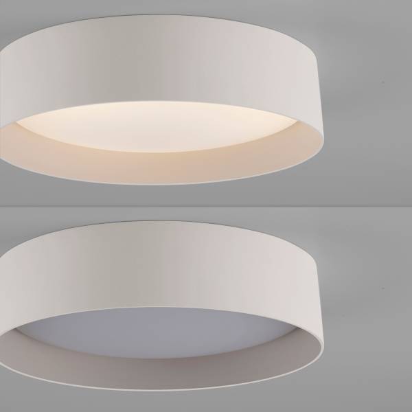 LED-Deckenleuchte Tavoli - Acrylglas / Eisen - 1-flammig - Beige - Durchmesser: 29 cm