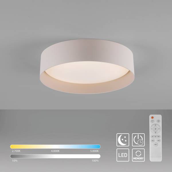 LED-Deckenleuchte Tavoli - Acrylglas / Eisen - 1-flammig - Beige - Durchmesser: 29 cm