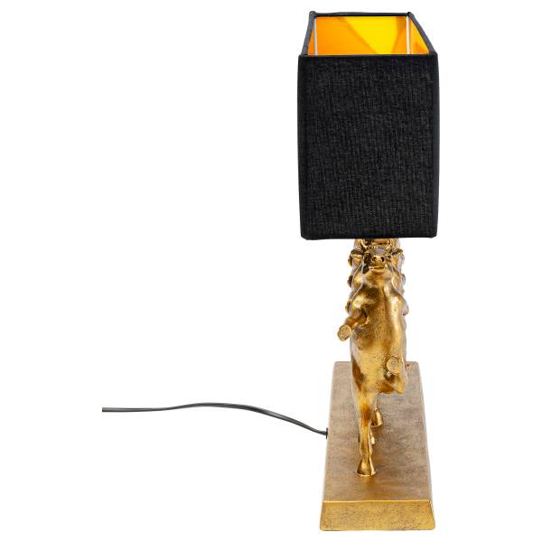 Tischleuchte Dancing Cows - Leinen / Polyresin - 1-flammig
