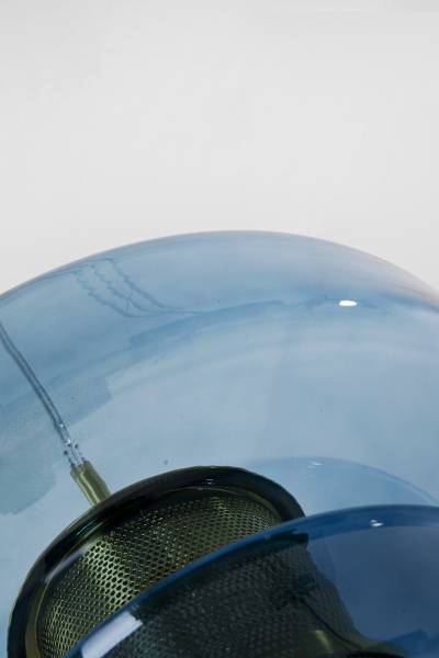 Pendelleuchte Arcadia - Farbglas / Stahl - 1-flammig - Blau