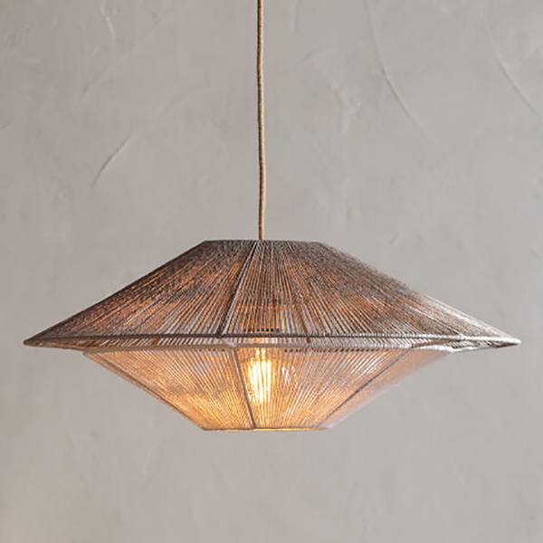 Pendelleuchte Lumbini - Bambus / Eisen - 1-flammig - Grau - Durchmesser: 50 cm