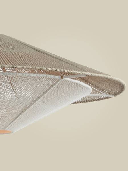 Pendelleuchte Lumbini - Bambus / Eisen - 1-flammig - Grau - Durchmesser: 50 cm