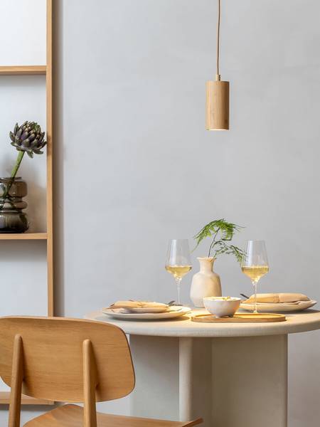 Pendelleuchte Java - Bambus / Eisen - 1-flammig - Beige