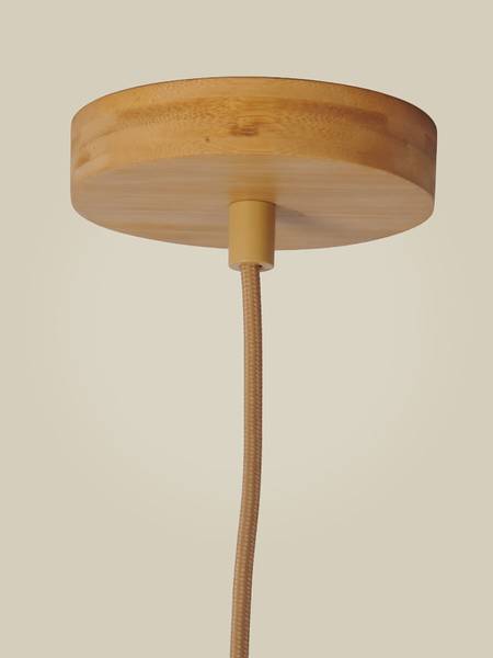 Pendelleuchte Java - Bambus / Eisen - 1-flammig - Beige