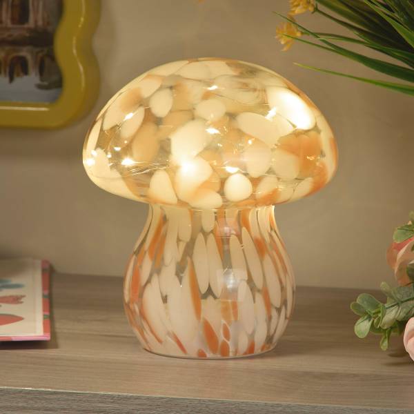 LED-Tischleuchte Amelia - Klarglas - Orange / Weiß - 1-flammig