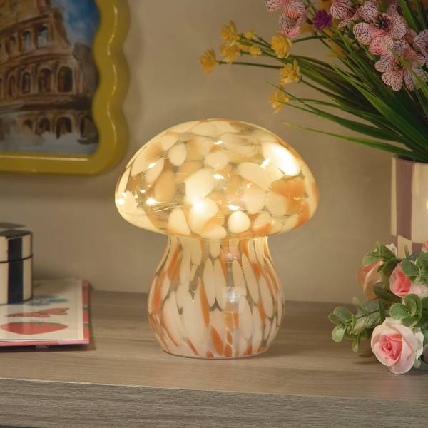 LED-Tischleuchte Amelia - Klarglas - Orange / Weiß - 1-flammig