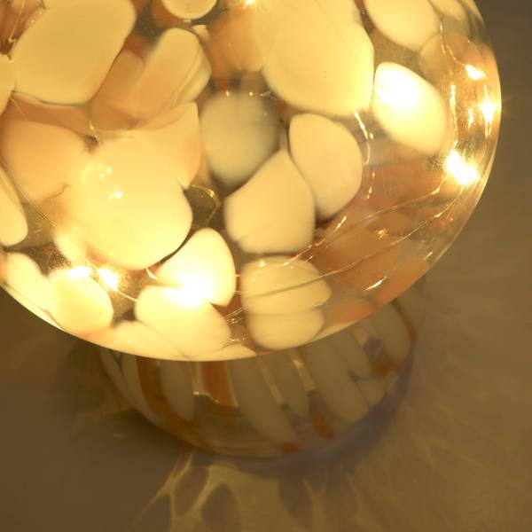LED-Tischleuchte Amelia - Klarglas - Orange / Weiß - 1-flammig