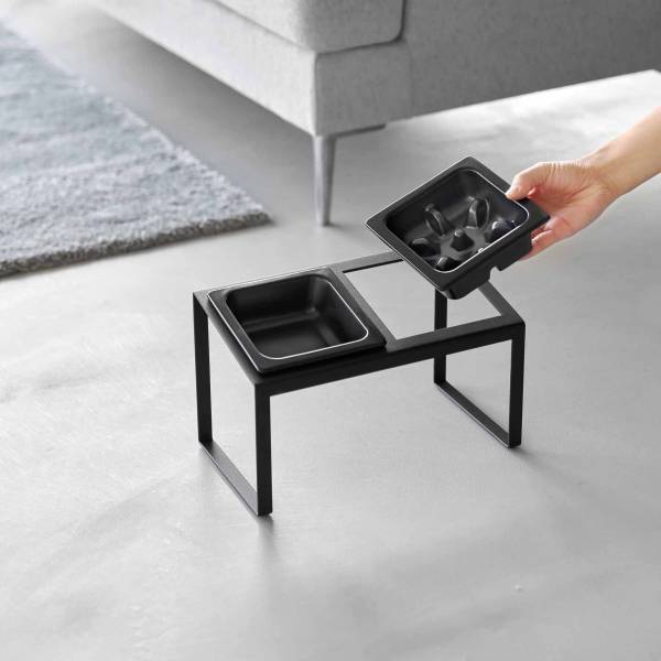 Napfständer mit Anti-Schling Nooks - Schwarz