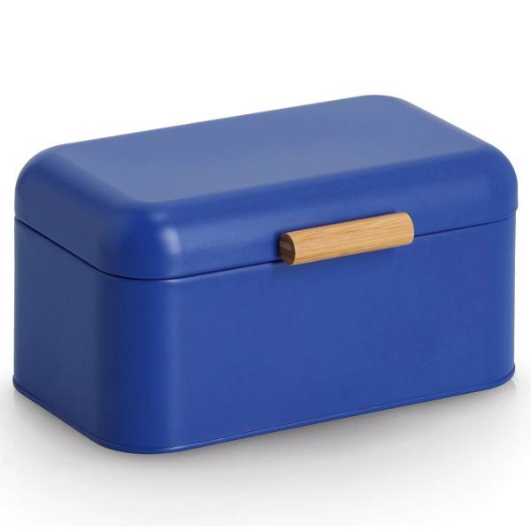 Brotkasten Puins - Stahl / Bambus - Blau - Blau - 21 x 31 cm