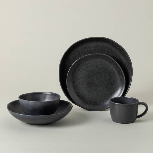 Kombiservice Livia 5-teilig - Keramik - Schwarz