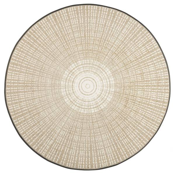 Fuß- & Sauberlaufmatte Cascara rund - Polyamid - Beige - Durchmesser: 115 cm
