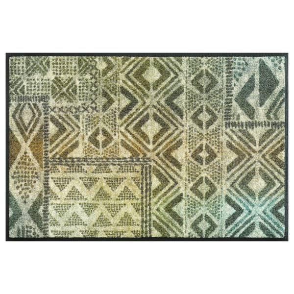 Fuß- & Sauberlaufmatte Aztec Nomad - Polyamid - Beige / Blau - 50 x 75 cm