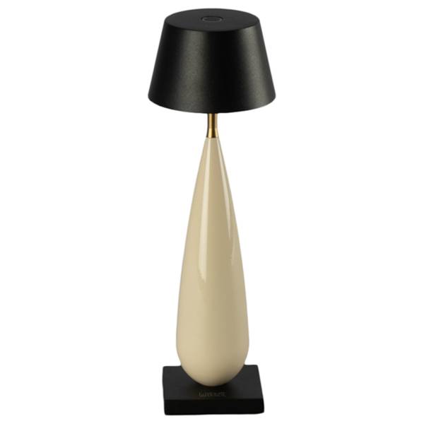 USB-LED-Tischleuchte Frejus - Aluminium - Schwarz / Beige - 1-flammig