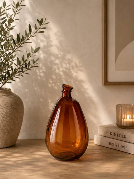Vase Dahukeng Typ C - satiniertes Glas - Rot