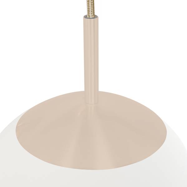 Pendelleuchte Bollique Typ D - Aluminium / Milchglas - 5-flammig - Beige / Gelb