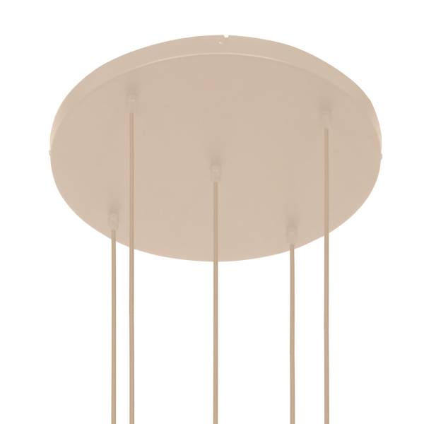 Pendelleuchte Bollique Typ D - Aluminium / Milchglas - 5-flammig - Beige / Gelb