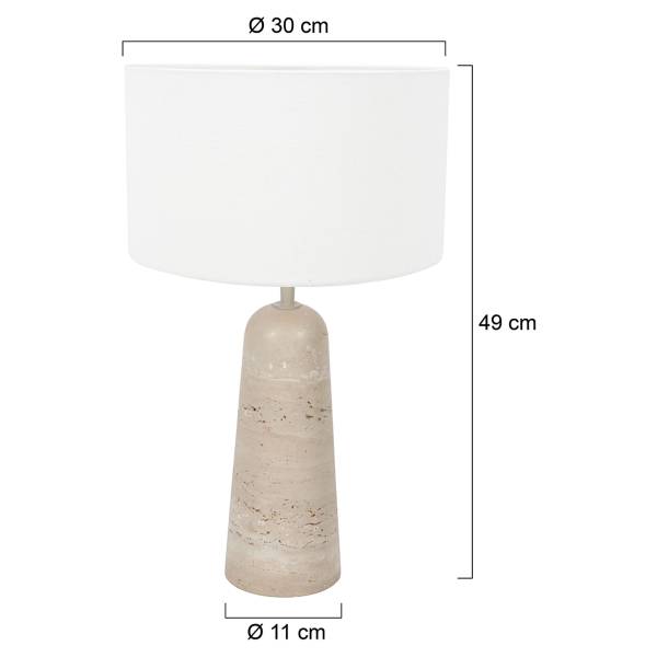 Tischleuchte Travino - Eisen / Marmor - 1-flammig - Durchmesser: 30 cm