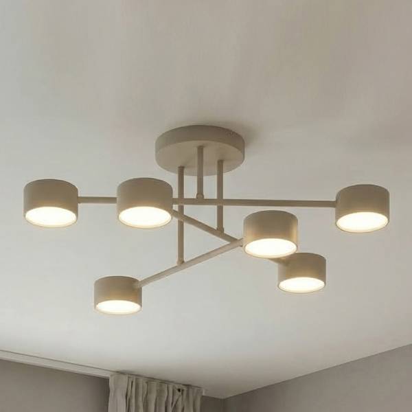Pendelleuchte Halo - Stahl - 6-flammig - Beige